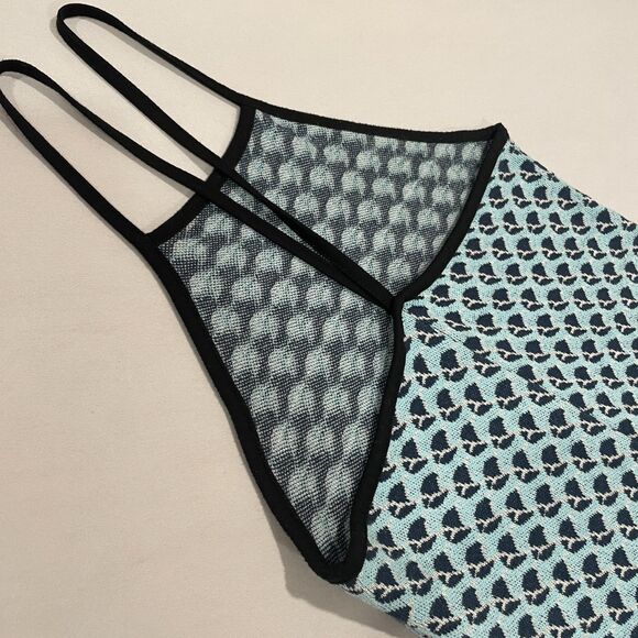 ~ ZARA M/L Halter Dress* Boho Blue Knit Stretch Midi Maxi Festival Beach Summer - Picture 13 of 13